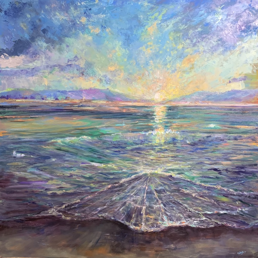 The Glorious Power of the Moment — original oil painting on canvas by Carol D'Arcy. 122×122cm. © Carol D'Arcy.